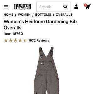 Duluth Trading Heirloom Gardening Overalls Women’s Medium 31 Steel Blue NWT